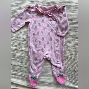 Just one you by Carter’s baby girl footie. Cute pink pineapple print.